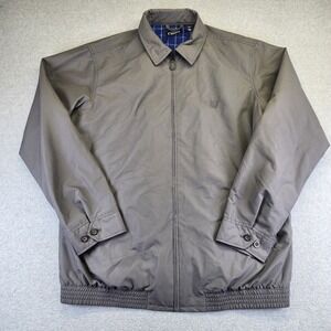 Chaps Harrington Jacket‎ Mens LT Tall Gray Full Zip Plaid Lined